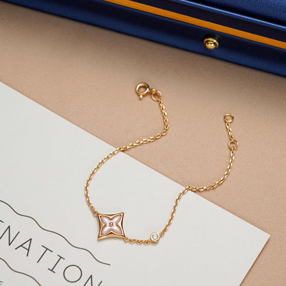 [LOXURA]STAR 1 DIAMOND PINK GOLD BRACELET