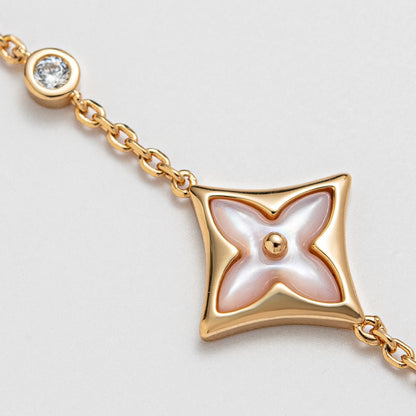 [LOXURA]STAR 1 DIAMOND PINK GOLD BRACELET