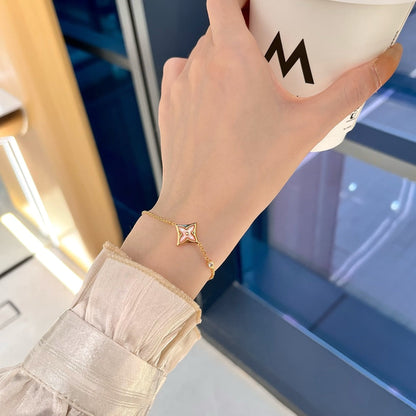 [LOXURA]STAR 1 DIAMOND PINK GOLD BRACELET