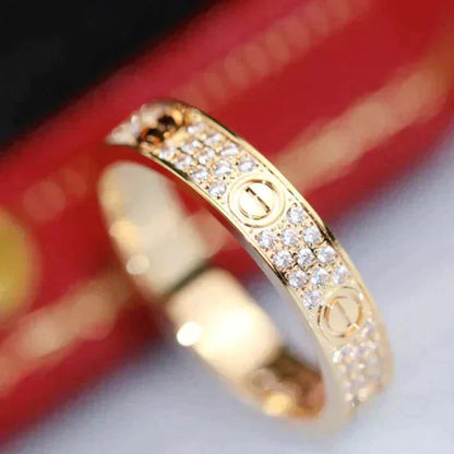 [LOXURA]LOVE RING 4.0MM DIAMOND PAVED