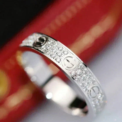 [LOXURA]LOVE RING 4.0MM DIAMOND PAVED