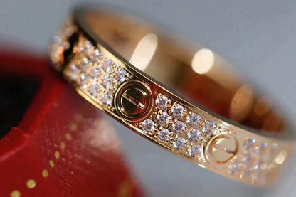 [LOXURA]LOVE RING 3.6MM DIAMOND PAVED