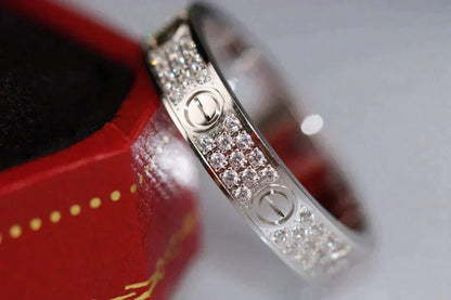 [LOXURA]LOVE RING 3.6MM DIAMOND PAVED