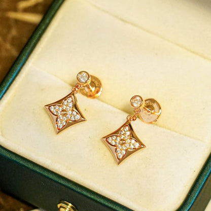 [LOXURA]STAR DIAMONDS EARRINGS GOLD