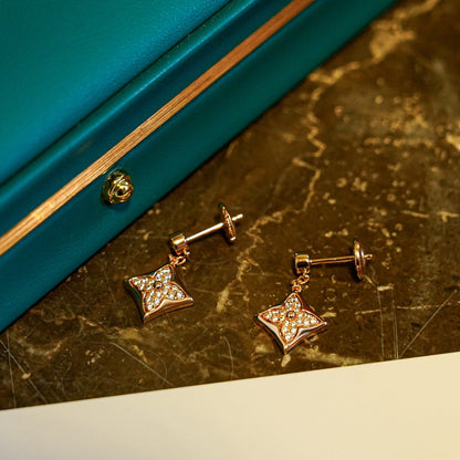 [LOXURA]STAR DIAMONDS EARRINGS GOLD