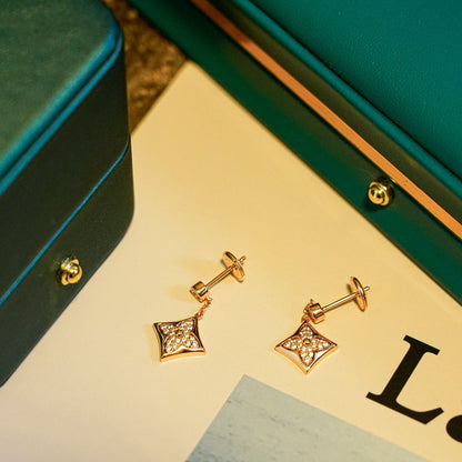 [LOXURA]STAR DIAMONDS EARRINGS GOLD