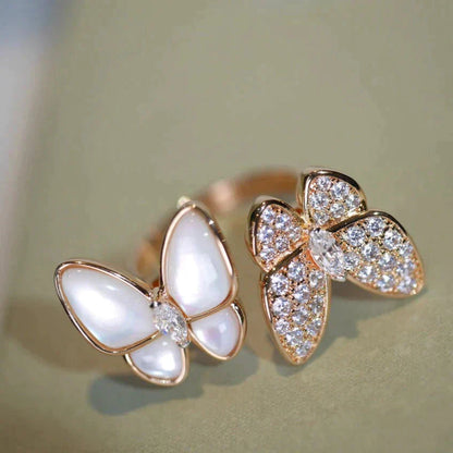 [LOXURA]TWIN BUTTERFLY DIAMOND MOP RING