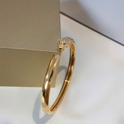 [LOXURA]PANTHERE GOLD DIAMOND OPEN BRACELET