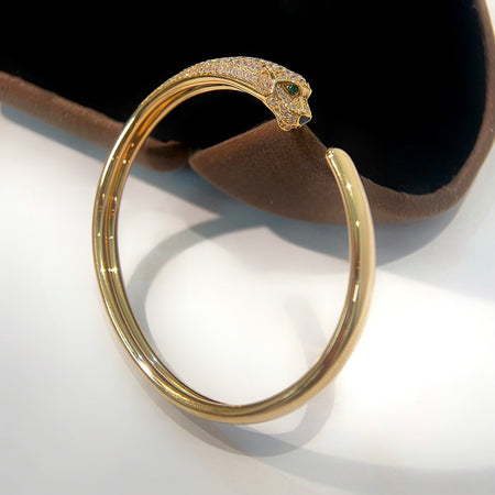 [LOXURA]PANTHERE GOLD DIAMOND OPEN BRACELET