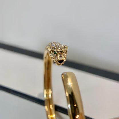 [LOXURA]PANTHERE GOLD DIAMOND OPEN BRACELET