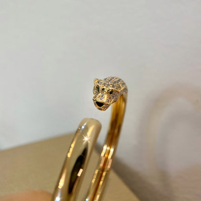 [LOXURA]PANTHERE GOLD DIAMOND OPEN BRACELET