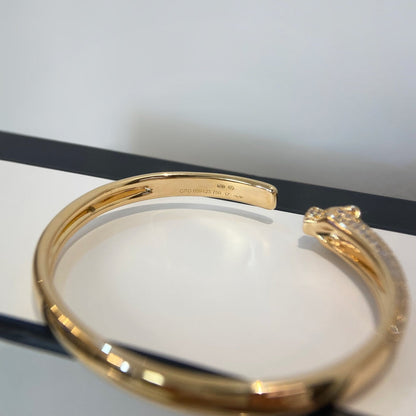 [LOXURA]PANTHERE GOLD DIAMOND OPEN BRACELET