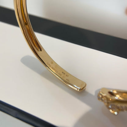 [LOXURA]PANTHERE GOLD DIAMOND OPEN BRACELET