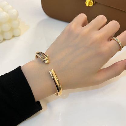 [LOXURA]PANTHERE GOLD OPEN BRACELET