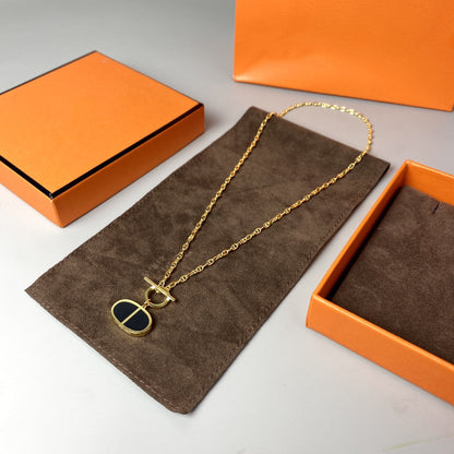 [LOXURA]CHAINE VERSO BLACK CERAMIC NECKLACE