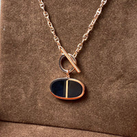 [LOXURA]CHAINE VERSO BLACK CERAMIC NECKLACE