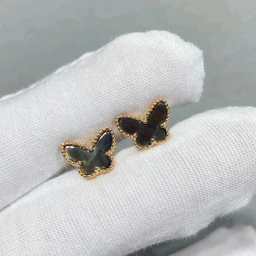 [LOXURA]BUTTERFLY DARK MOP  EARRINGS