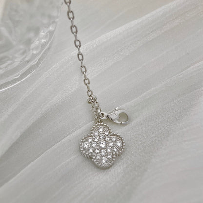 [LOXURA]CLOVER 5 MOTIFS SILVER DIAMONDS NECKLACE
