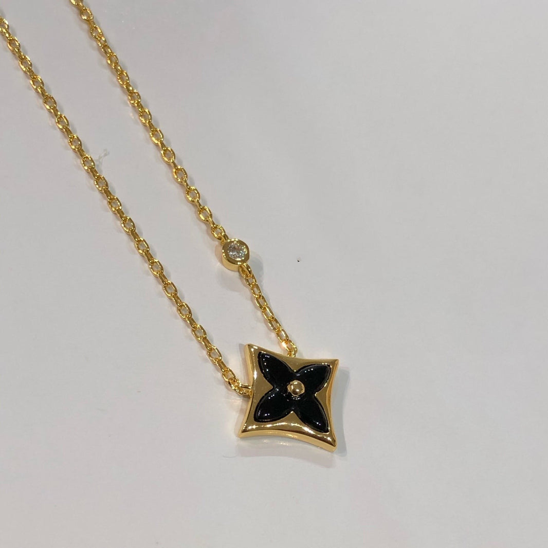 [LOXURA]STAR BLACK MOP NECKLACE