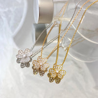 [LOXURA]FLOWER DIAMOND NECKLACE
