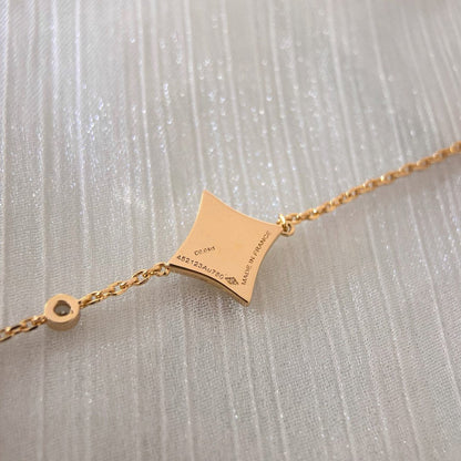 [LOXURA]COLOR STAR CARNELIAN PINK GOLD DIAMOND BRACELET