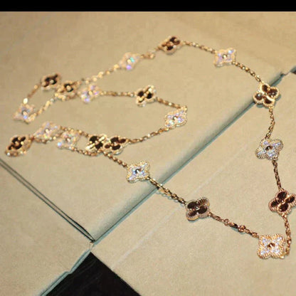 [LOXURA]CLOVER 20 MOTIFS LASER DIAMOND NECKLACE