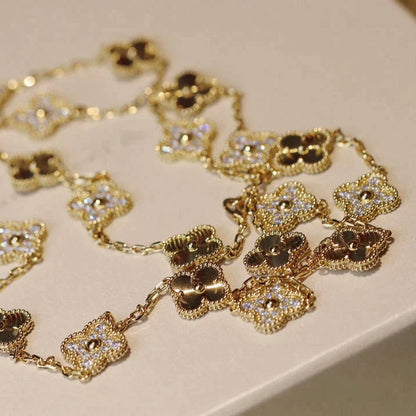 [LOXURA]CLOVER 20 MOTIFS LASER DIAMOND NECKLACE