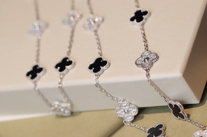 [LOXURA]CLOVER 20 MOTIFS ONYX DIAMOND SILVER