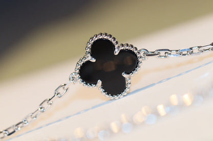 [LOXURA]CLOVER 20 MOTIFS ONYX DIAMOND SILVER
