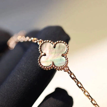 [LOXURA]CLOVER 20 MOTIFS DARK MOP DIAMOND  NECKLACE