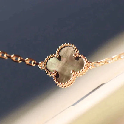 [LOXURA]CLOVER 20 MOTIFS DARK MOP DIAMOND  NECKLACE