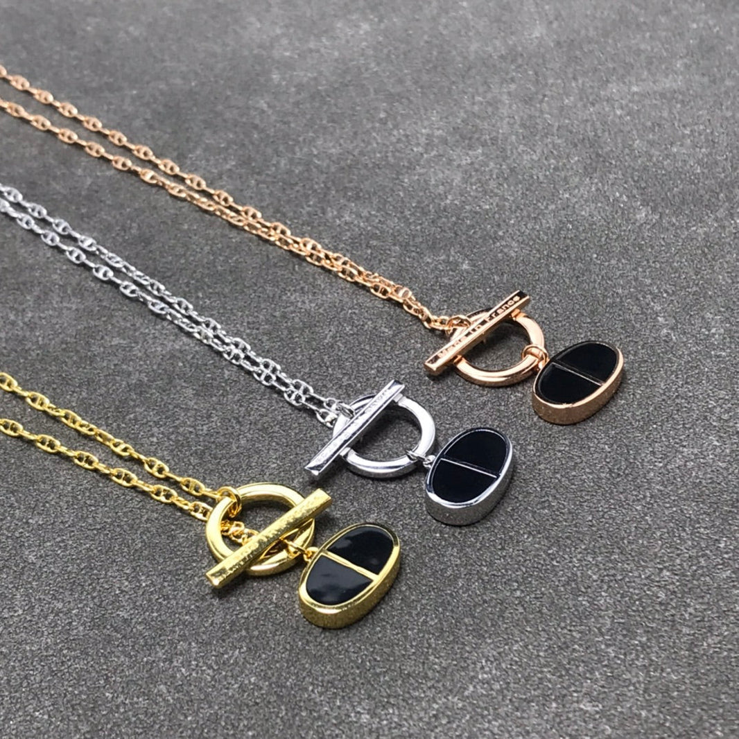 [LOXURA]CHAINE VERSO BLACK CERAMIC  NECKLACE
