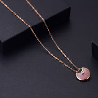 [LOXURA]AMULETTE ROSE GOLD PINK MOP NECKLACE