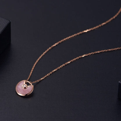 [LOXURA]AMULETTE ROSE GOLD PINK MOP NECKLACE
