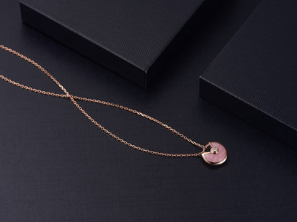 [LOXURA]AMULETTE ROSE GOLD PINK MOP NECKLACE