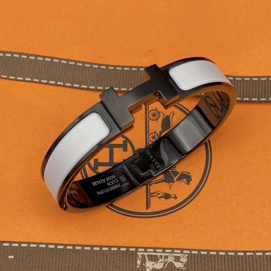 [LOXURA]H BRACELET 12MM BLACK WHITE CERAMIC