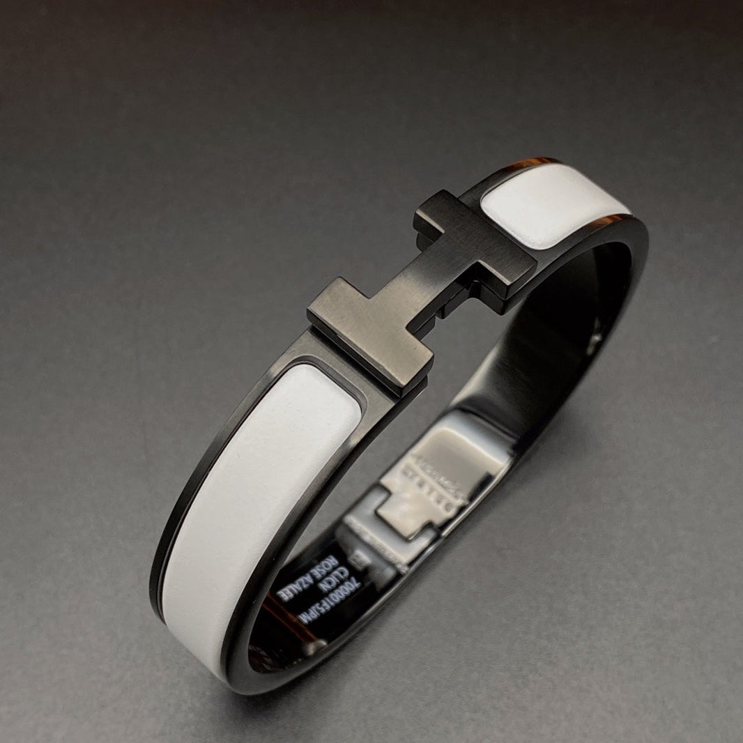 [LOXURA]H BRACELET 12MM BLACK WHITE CERAMIC