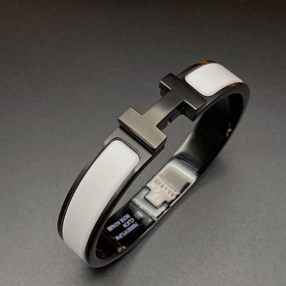[LOXURA]H BRACELET 12MM BLACK WHITE CERAMIC