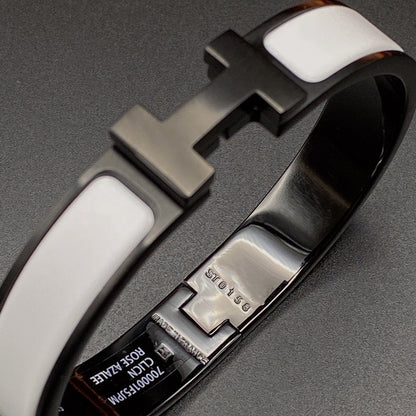 [LOXURA]H BRACELET 12MM BLACK WHITE CERAMIC