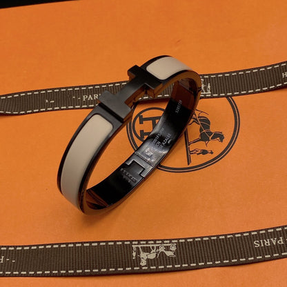 [LOXURA]H BRACELET 12MM BLACK BEIGE CERAMIC