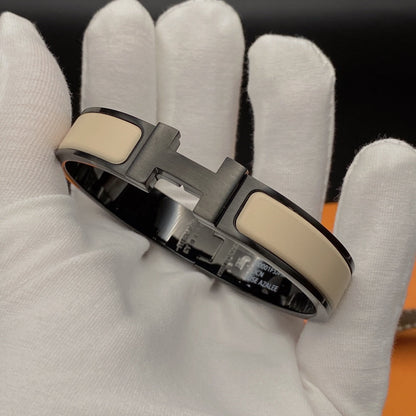 [LOXURA]H BRACELET 12MM BLACK BEIGE CERAMIC