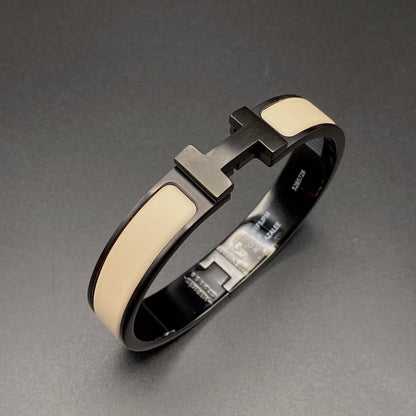 [LOXURA]H BRACELET 12MM BLACK BEIGE CERAMIC