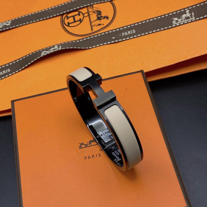 [LOXURA]H BRACELET 12MM BLACK BEIGE CERAMIC