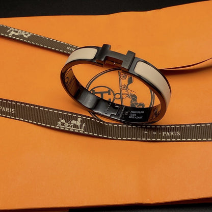[LOXURA]H BRACELET 12MM BLACK BEIGE CERAMIC