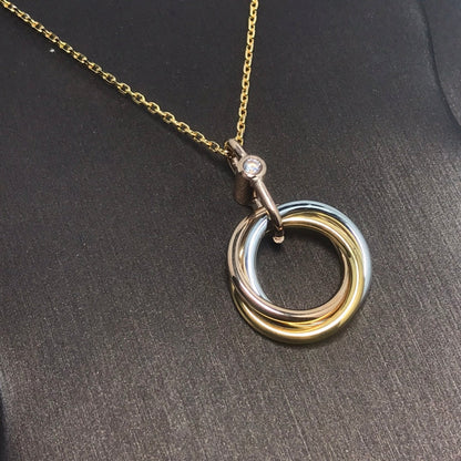 [LOXURA]TRINITY  NECKLACE 1 DIAMOND