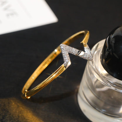 [LOXURA]VOLTE UPSITE DOWN GOLD DIAMOND BRACELET