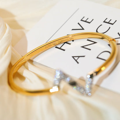 [LOXURA]VOLTE UPSITE DOWN GOLD DIAMOND BRACELET