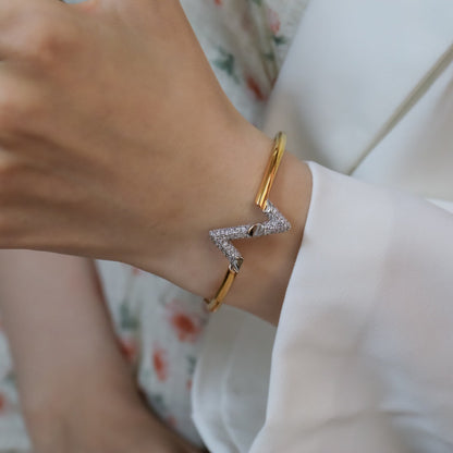 [LOXURA]VOLTE UPSITE DOWN GOLD DIAMOND BRACELET