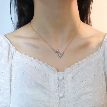 [LOXURA]VOLT SILVER DIAMOND PEDANT NECKLACE