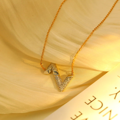 [LOXURA]VOLT SILVER DIAMOND PEDANT NECKLACE